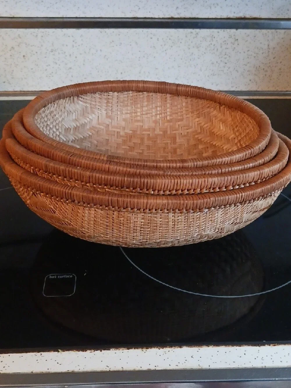 Gorgeous! Woven Rattan Serving Basket -Set Of 4 Natural Brown 🌾🪹